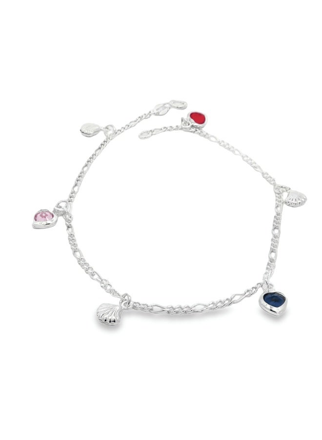 أيه كيه جويلز سوار فضي عيار 925 مزين بحجر كريم ملون - Image 1